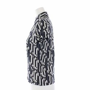 FENDI ポロシャツ 半袖 プルオーバー 総柄 44 L グレー ブラック ホワイト