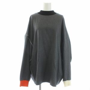 21AW ストレッチサキソニーRIB N/C PULLOVER カットソー 長袖 38 M グレー