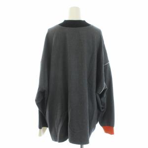 ENFOLD 21AW ストレッチサキソニーRIB N/C PULLOVER カットソー 長袖 38 M グレー