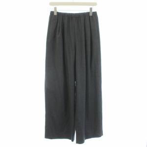 21AW ストレッチサキソニー リラックスワイドゴムTROUERS ワイドパンツ イージーパンツ ウール 38 M グレー