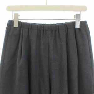 ENFOLD 21AW ストレッチサキソニー リラックスワイドゴムTROUERS ワイドパンツ イージーパンツ ウール 38 M グレー