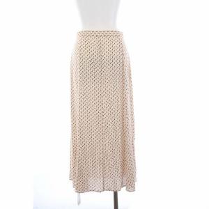 Spick&Span 20AW 幾何プリントラップスカート ロング フレア 総柄 ピンクベージュ