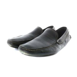 ドライビングシューズ レザー 牛革 6.5 ブラック