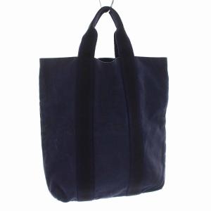 HERMES フールトゥ カバス トートバッグ キャンバス ネイビー ブラック