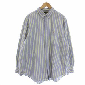 CLASSIC FIT 長袖シャツ ボタンダウン オックスフォード ストライプ 18 ブルー イエロー