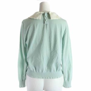 TO BE CHIC 20AW ハリーストレッチコンビニット カットソー プルオーバー バイカラー 長袖 40 L グリーン ホワイト