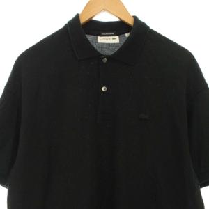 LACOSTE ポロシャツ ワンポイント 半袖 M 黒 ブラック