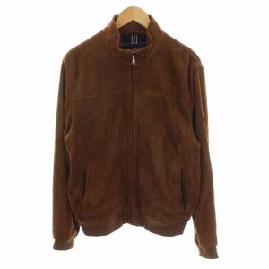 ジャケット ブルゾン スエード やぎ革 ジップアップ アウター M ブラウン