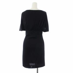 PRADA 半袖 ワンピース ミニ タイト フレンチスリーブ 40 M 黒 ブラック