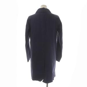 MACKINTOSH ステンカラーコート 比翼ボタン スコットランド製 ウールライナー付き 34 ネイビー