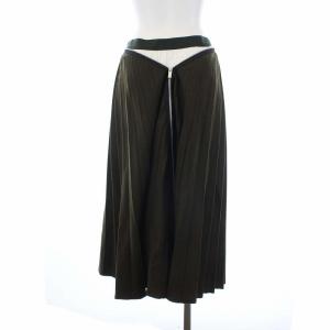sacai 19-04540 ウールプリーツスカート 2 緑 白