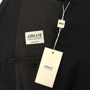 ARMANI COLLEZIONI スーツ セットアップ ジャケット パンツ ストライプ 50 紺