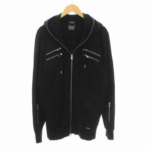 パーカー スウェット ジップアップ 長袖 M ブラック