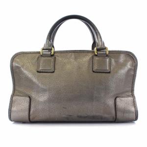 LOEWE アマソナ28 ハンドバッグ ボストンバッグ レザー メタリックゴールド