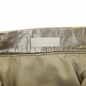CELFORD 18AW フェイクレザースカート ロング丈 フレア メタリック 38 M ゴールド