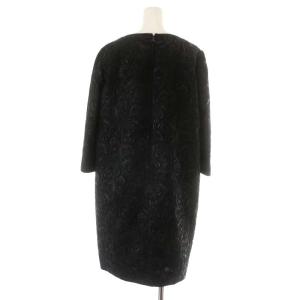 TO BE CHIC ワンピース ひざ丈 総柄 ペイズリー柄 長袖 40 ブラック