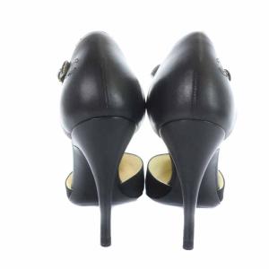 CHANEL ココマーク パンプス レザー ポインテッドトゥ 22.5cm ブラック