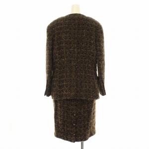 CHANEL BOUTIQUE ツイード ココマーク スーツ セットアップ ジャケット スカート ブラウン