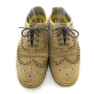 COLE HAAN ZERO GRAND ウイングチップ ドレスシューズ スエード シューズ 靴 9M 26.5-27cm 茶 ブラウン