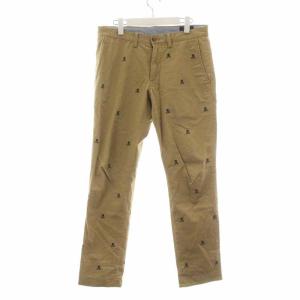 STRETCH SLIM FIT チノパン チノパンツ ジップフライ 刺繍 W30 L30 M ベージュ