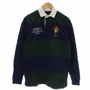 CLASSUC FIT ポロシャツ 長袖 ボーダー ポロベア 170/92A S 紺 ネイビー 緑 グリーン