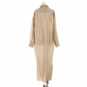 IENA 20SS シアーシャツワンピース ロング マキシ シースルー 長袖 38 M 茶 ブラウン