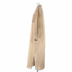 IENA 20SS シアーシャツワンピース ロング マキシ シースルー 長袖 38 M 茶 ブラウン