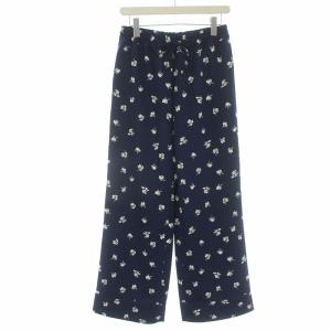 22SS プリントツイルイージーパンツ ワイド 花柄 フローラル 38 ネイビー アイボリー