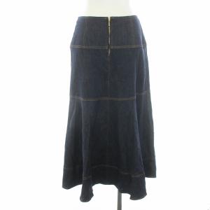 ANAYI 21SS デニムライクロングスカート フレア 38 M 紺 ネイビー