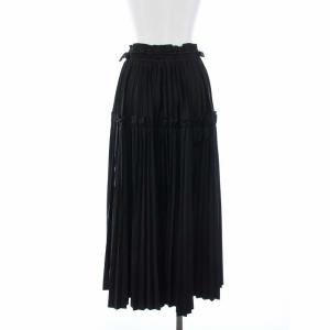 ENFOLD 22AW SOLOTEX SATIN PLEATS SK プリーツスカート 36 黒