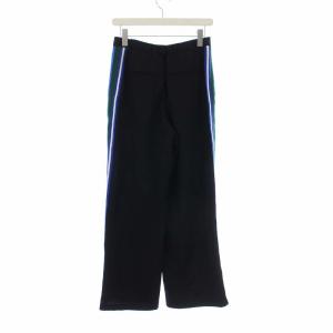 ENFOLD 21AW ドライウール ラインストレートTROUSERS ワイドパンツ スラックス イージー ハイウエスト 36 S ブラック