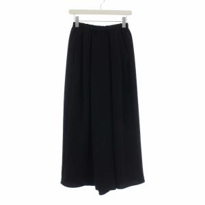 22SS PEジョーゼットセンタードレープSKIRT PANTS ワイドパンツ イージー 36 S 黒 ブラック