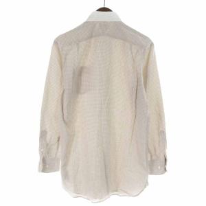 RRL ラルフローレン クレリックシャツ カジュアルシャツ コットン ラウンドカラー 丸襟 チェック 長袖 ベージュ