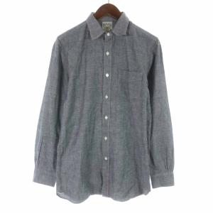 ラルフローレン デニムシャツ シャンブレーシャツ コットン ヴィンテージ 白タグ 長袖 S 14.5 グレー