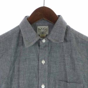 RRL ラルフローレン デニムシャツ シャンブレーシャツ コットン ヴィンテージ 白タグ 長袖 S 14.5 グレー