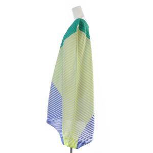 PLEATS PLEASE ISSEY MIYAKE イッセイミヤケ フレアワンピース 変形 L 緑 青 紫