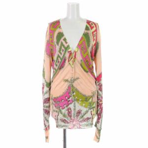 Emilio Pucci アンサンブルニット カーディガン カットソー 総柄 長袖 I44 I42 ピンク