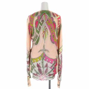 Emilio Pucci アンサンブルニット カーディガン カットソー 総柄 長袖 I44 I42 ピンク