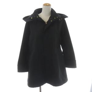 18AW グログランフーディーコート ミドル丈 ミリタリー フード ジップアップ 36 S ブラック 18020200310010