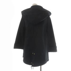 Spick&Span 18AW グログランフーディーコート ミドル丈 ミリタリー フード ジップアップ 36 S ブラック 18020200310010