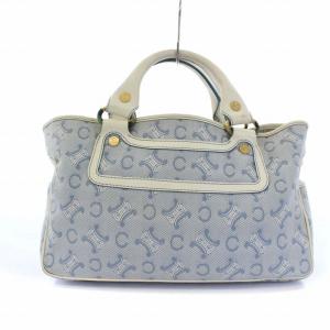 CELINE Cマカダム ブギーバッグ ハンドバッグ トートバッグ キャンバス 水色 ライトブルー