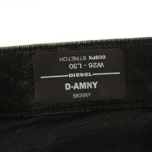 DIESEL スキニーパンツ D-AMNY デニム パンツ ウォッシュ加工 ストレッチ 26 黒 ブラック