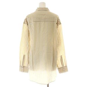 Spick&Span 22SS エアリーチュニックシャツ ブラウス 長袖 ストライプ F ベージュ ホワイト