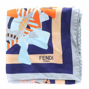 FENDI スカーフ シルク 総柄 900×900mm マルチカラー