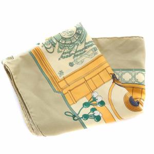 HERMES カレ90 王立アンダルシア馬術学校 スカーフ ベージュ イエロー