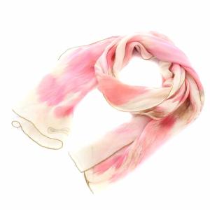 ストール シルク 総柄 ピンク