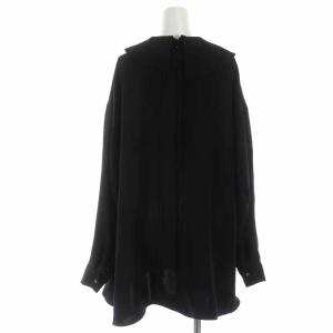 ENFOLD 22SS PEツイル アシンメカラーブラウス M 黒