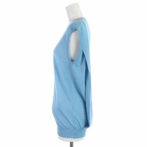 Drawer ニット カットソー カシミヤ シルク混 ノースリーブ 1 水色