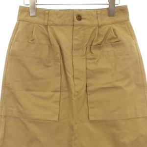 MHL. チノクロス スカート 台形 ロング ミモレ丈 1 S ベージュ