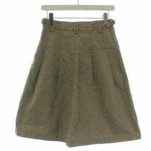 MHL. フレアスカート ひざ丈 ボタンフライ サイドベルト リネン混 1 ベージュ
